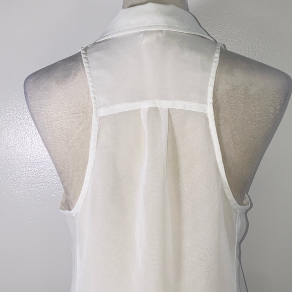 We the Free sleeveless sheer racerback button up blouse size S white - Picture 5 of 7